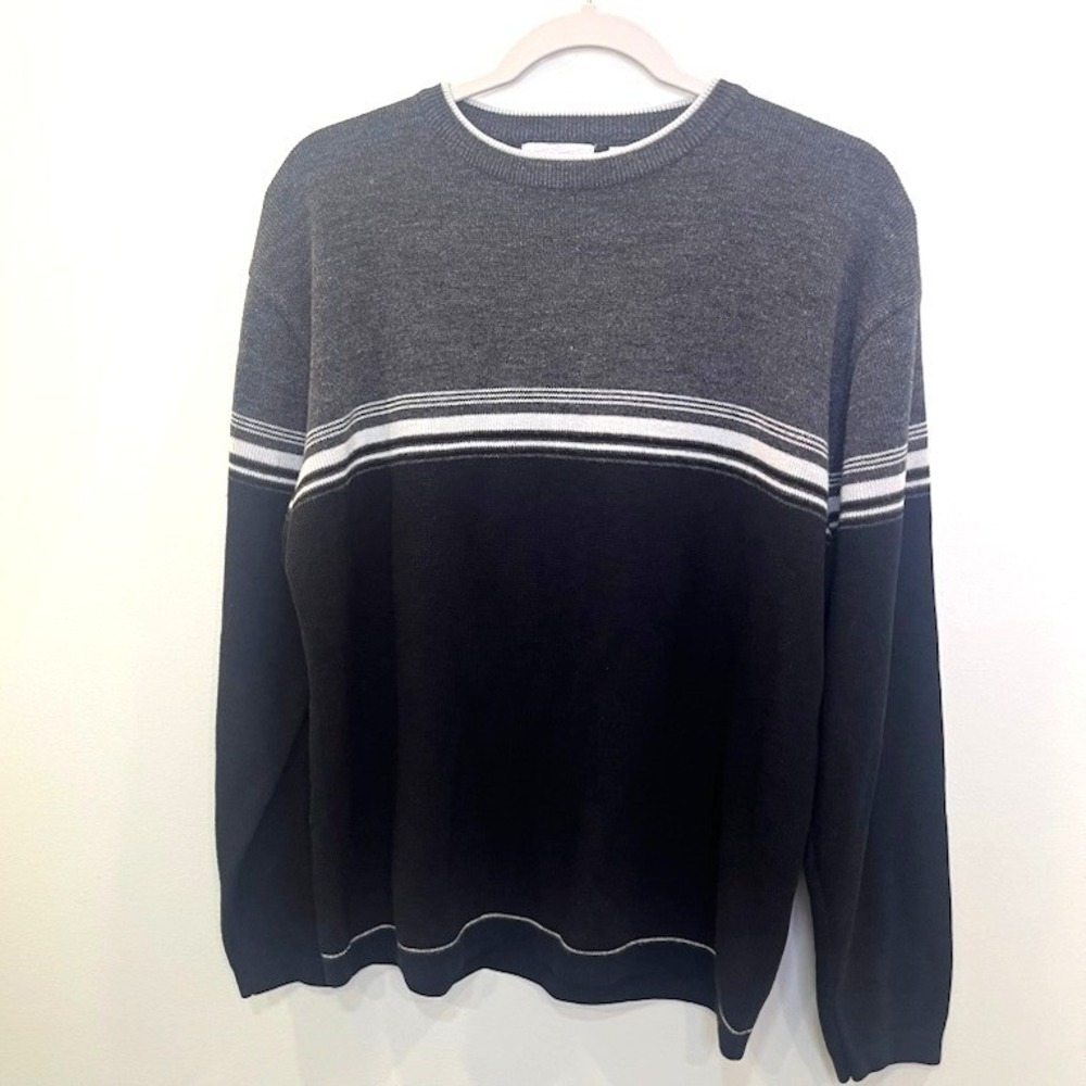 Vintage Y2K Point Zero Striped Skater Sweater Large Grunge Mall Goth Knit